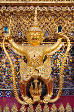 Beautiful garuda statue at Pra Keaw temple in Thailand