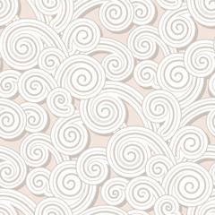 Abstract swirls, vintage seamless pattern