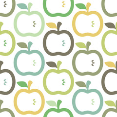Seamless Pattern Apples Green