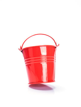 Red Bucket On White Background