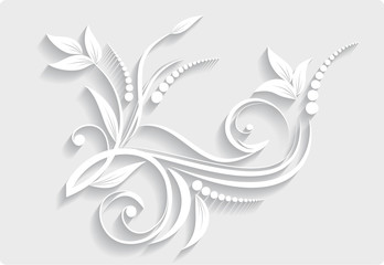 Paper branch on grey background