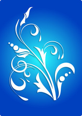 Paper branch on blue background