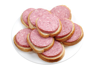 Sandwiches with sausage