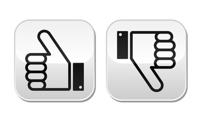 Thumb up and down buttons set - social media