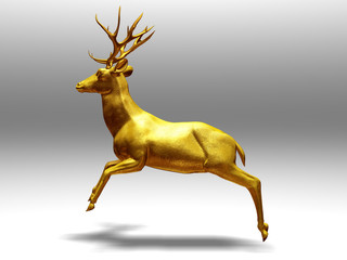 Fototapeta na wymiar golden Deer jumping