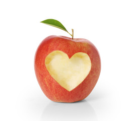 Plakat jabłko w kształcie serca
