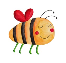 Bee. Watercolors on paper - 52938126