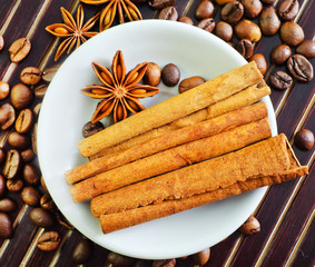 coffee and aroma spice