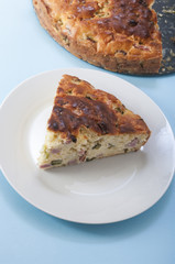savory cake with ham and cheese