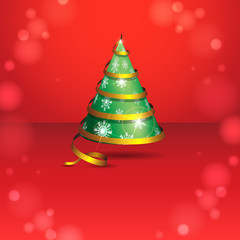 Stylized ribbon Christmas tree.