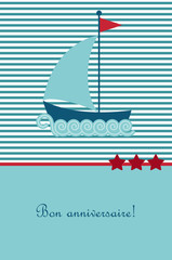 Birthday card with boat.