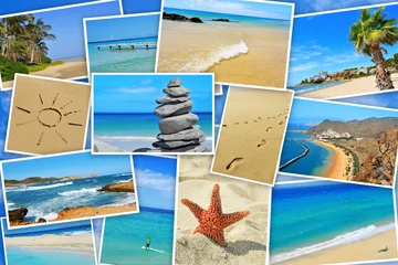 Rolgordijnen spaanse stranden collage © nito