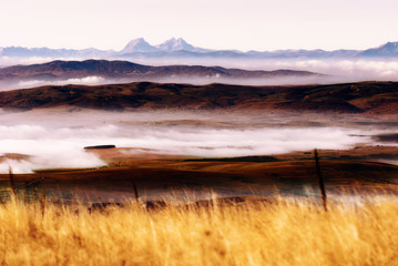 Scenery - misty dawn on the mountain
