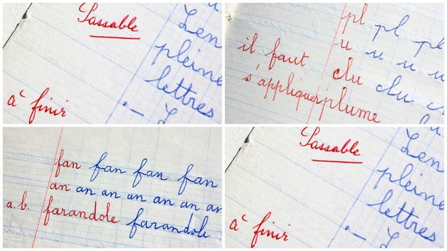 montage de correction de cahier d'&eacute;l&egrave;ve