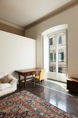 beautiful interior of hotel room, view living room