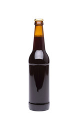 Bottle of beer on white background.