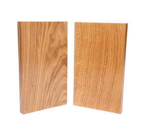 Two vertical boards (acacia, oak)