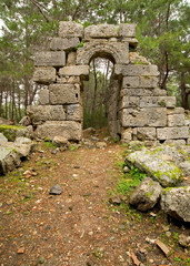 Fototapeta na wymiar Ruiny Phaselis w Kemer - Turcja