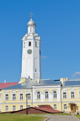 Clock tower in Novgorod Kremlin, Veliky Novgorod, Russia