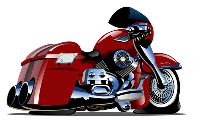 Foto op Plexiglas Motorfiets Vector Cartoon Motor