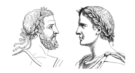 Ancient Rome : 2 Emperors - Portraits - obrazy, fototapety, plakaty
