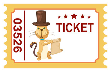 illustration of isolated ticket circus cat vector