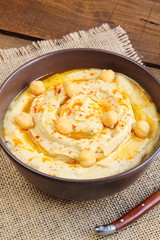 Hummus with paprika and olive oil