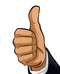 Man hand making a thumb up gesture