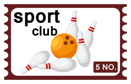 illustration of isolated ticket bowling vector