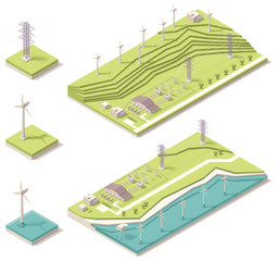 Isometric wind farm