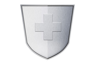 Schweizer Kreuz auf Metallschild