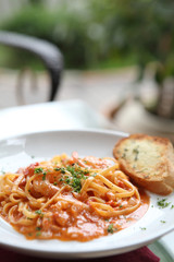 Seafood Linguine cream sauce