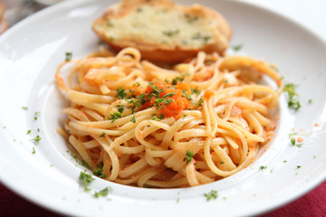 Japanese pasta Mentaiko spaghetti