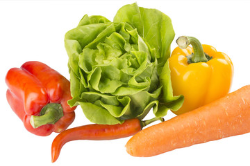Fresh vegetable on white background