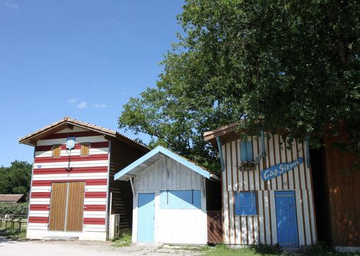cabanes multicolores, bassin d'arcachon