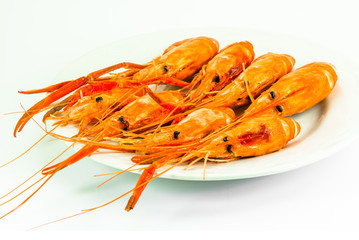 Cooked tiger prawn