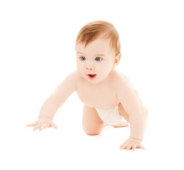 crawling curious baby