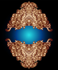 golden luxury frame invitation