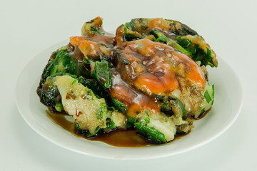 Fried cassava starch and vegetable