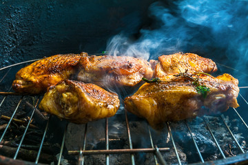 BBQ berbecue Baked Chicken legs meat food roast grilled