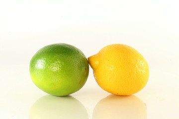 green and yellow lemon
