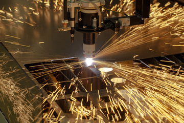 Plasma cutting metalwork industry machine - obrazy, fototapety, plakaty