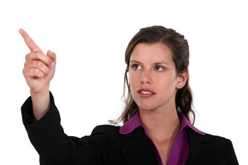 businesswoman pointing at something