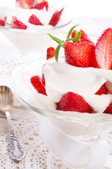 strawberry with cream