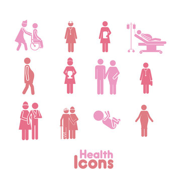 health icons pink