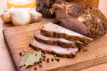 Grilled pork steak meat