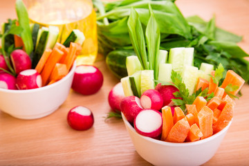 Fresh vegetables ready to eat