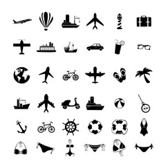 Fototapeta premium travels icons monochrome