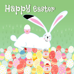 Easter card with rabbit