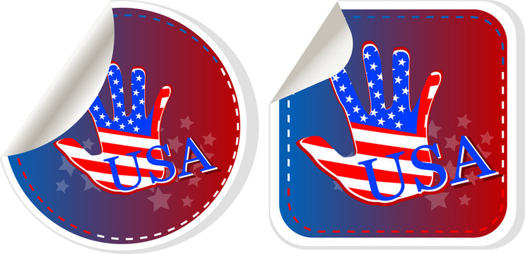 Set of USA stickers label tag